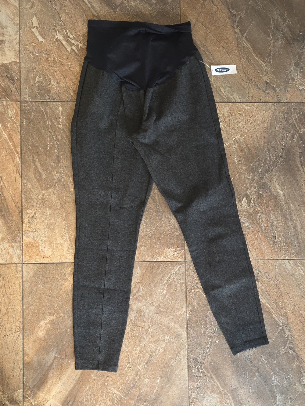 Old Navy Black & Charcoal Maternity Skinny Dress Pant / Legging